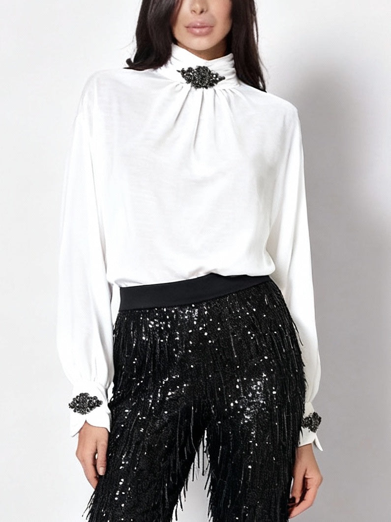 CAMICIA BLUSA IN MISTO SETA