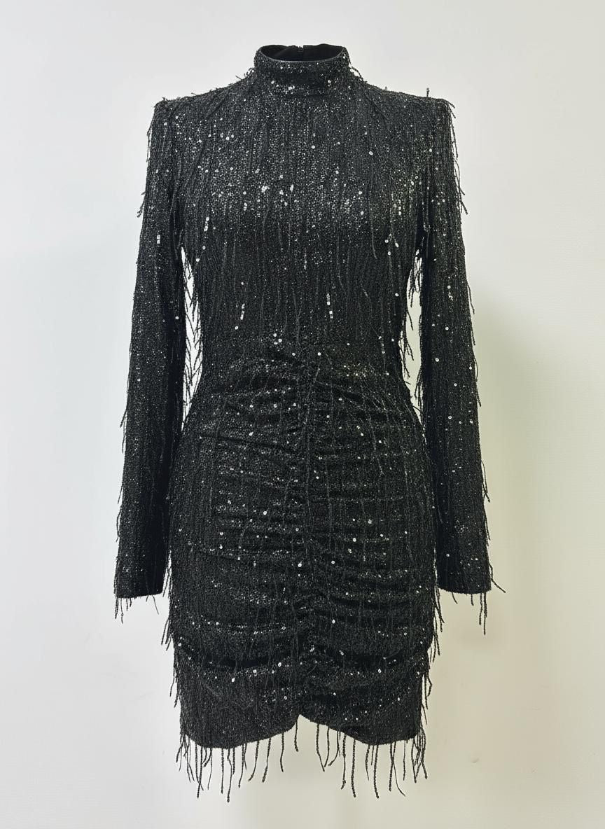 VESTITO PAILLETTES CON FRANGE