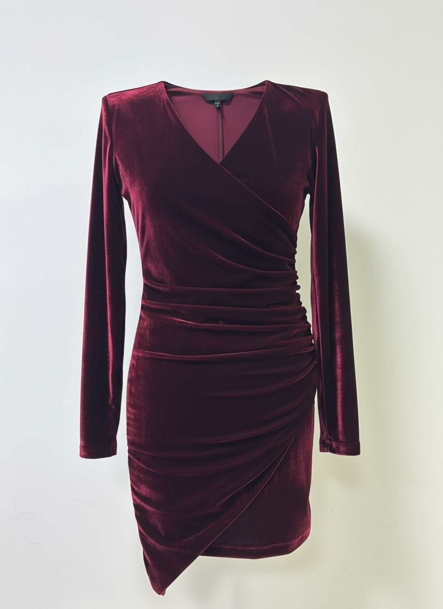 VESTITO CORTO VELLUTO CON ARRICCIO