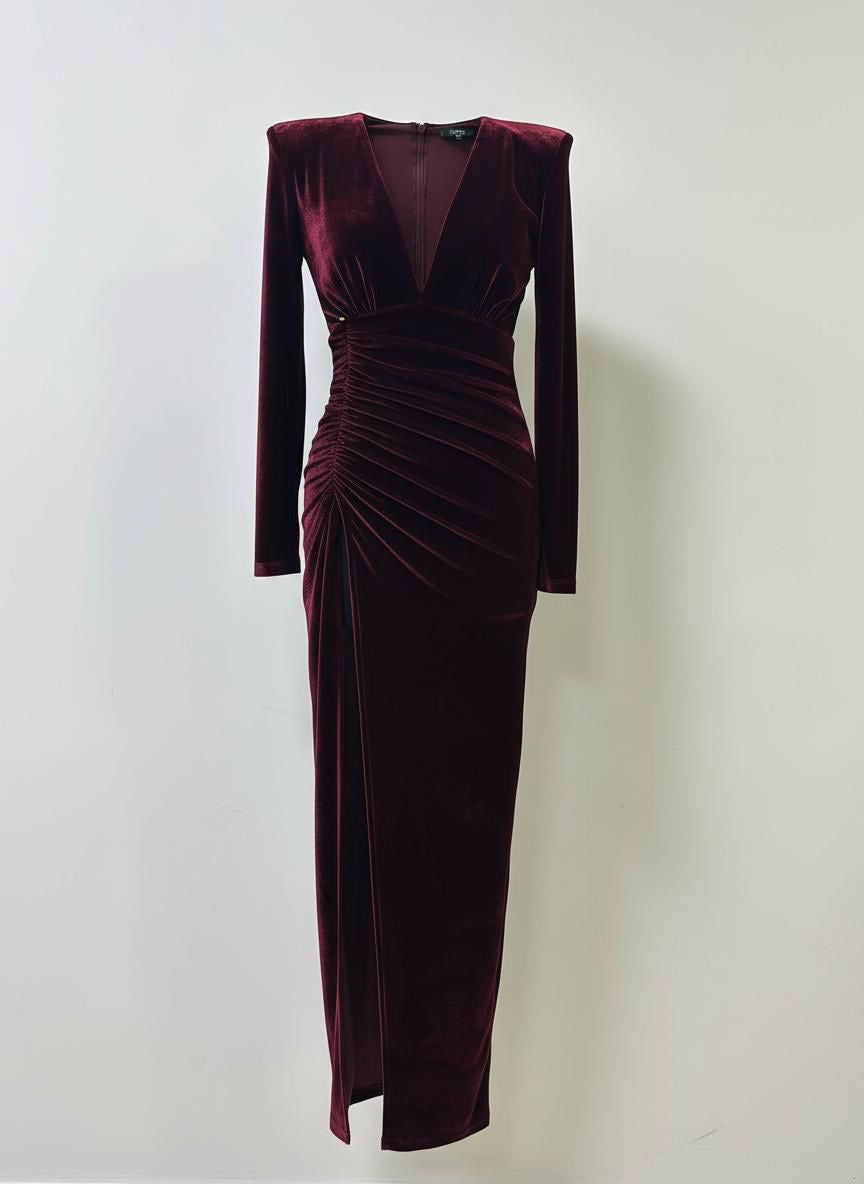 VESTITO LUNGO CON ARRICCIO